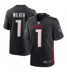 Men's Atlanta Falcons #1 Jalon Walker Nike Black 2025 NFL Draft First Round Pick Game Jersey