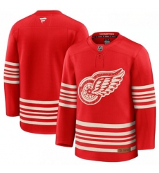 Men's Detroit Red Wings Blank Red 2025 Centennial Premium Stitched Hockey Jersey