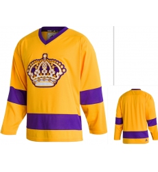 Men's Los Angeles Kings Blank Yellow Adidas Stitched Hockey Jersey