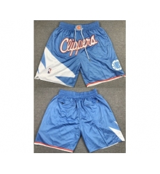 Men's Los Angeles Clippers Blue Shorts (Run Small)