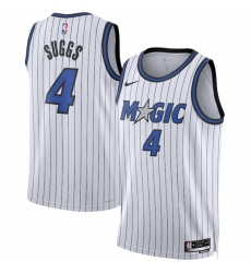 Men's Orlando Magic #4 Jalen Suggs White 2025 Association Edition Stitched Basketball Jersey
