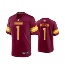 Men's Washington Commanders #1 Jahan Dotson 2022 Burgundy Game Stitched Football Jersey