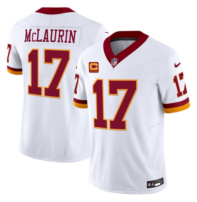 Men's Washington Commanders #17 Terry McLaurin White 2025 F.U.S.E. With 4-star C Throwback Vapor Limited Football Stitched Jersey