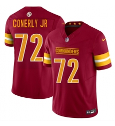 Men's Washington Commanders #72 Josh Conerly Jr Burgundy 2025 Draft F.U.S.E. Vapor Limited Football Stitched Jersey