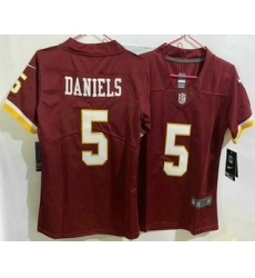 Women's Washington Commanders #5 Jayden Daniels Limited Red Vapor Jersey