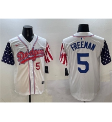 Men's Los Angeles Dodgers #5 Freddie Freeman White Limited Stitched Baseball Jersey