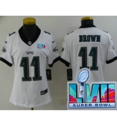 Women's Philadelphia Eagles #11 AJ Brown Limited White Super Bowl LVII Vapor Jersey