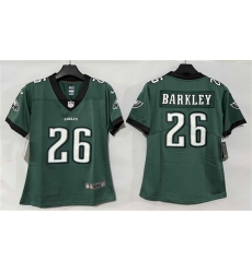 Women's Philadelphia Eagles #26 Saquon Barkley Green New Vapor Untouchable Limited Football Stitched Jersey(Run Small)