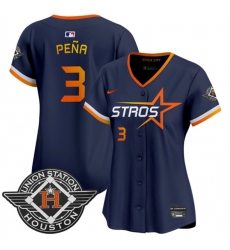 Women's Houston Astros #3 Jeremy Pena Navy 2025 City Connect Limited Stitched Baseball Jersey(Run Small)