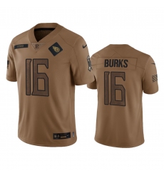 Men's Tennessee Titans #16 Treylon Burks 2023 Brown Salute To Service Football Stitched Jersey