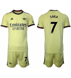 Men 2021-2022 Club Arsenal away yellow 7 Soccer Jersey