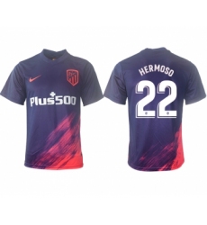 Men 2021-2022 Club Atletico Madrid away aaa version purple 22 Soccer Jersey