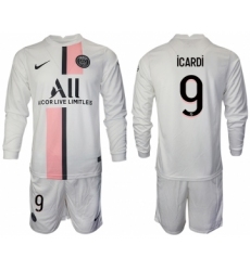 Men 2021-2022 Club Paris St German away white Long Sleeve 9 Soccer Jersey