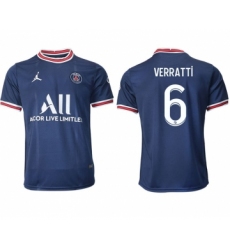 Men 2021-2022 Club Paris St German home aaa version blue 6 Soccer Jersey