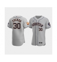 Men's Houston Astros #30 Kyle Tucker Gray 60th Anniversary Flex Base Stitched Baseball Jersey