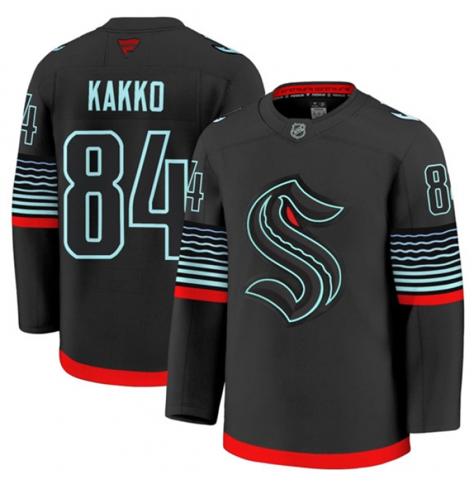 Men's Seattle Kraken #84 Kaapo Kakko Black Alternate Stitched Hockey Jersey