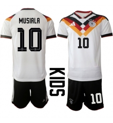 Youth Germany #10 MUSIALA National Team FIFA x World Cup 2026 Home White On Field Kids Jersey