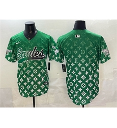 Men's Philadelphia Eagles Blank Green With Limited Stitched Baseball Jersey