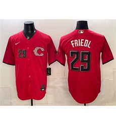 Men's Cincinnati Reds #29 TJ Friedl Red 2026 City Connect Stadium Stitched Baseball Jersey