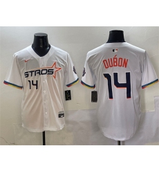 Men's Houston Astros #14 Mauricio Dubón White 2025 City Connect Limited Stitched Baseball Jersey