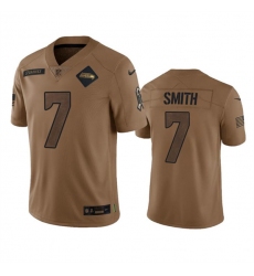 Men's Seattle Seahawks #7 Geno Smith 2023 Brown Salute To Service Limited Football Stitched Jersey