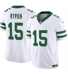Men's New York Jets #15 Brett Rypien 2023 F.U.S.E. White Throwback Vapor Untouchable Limited Football Stitched Jersey