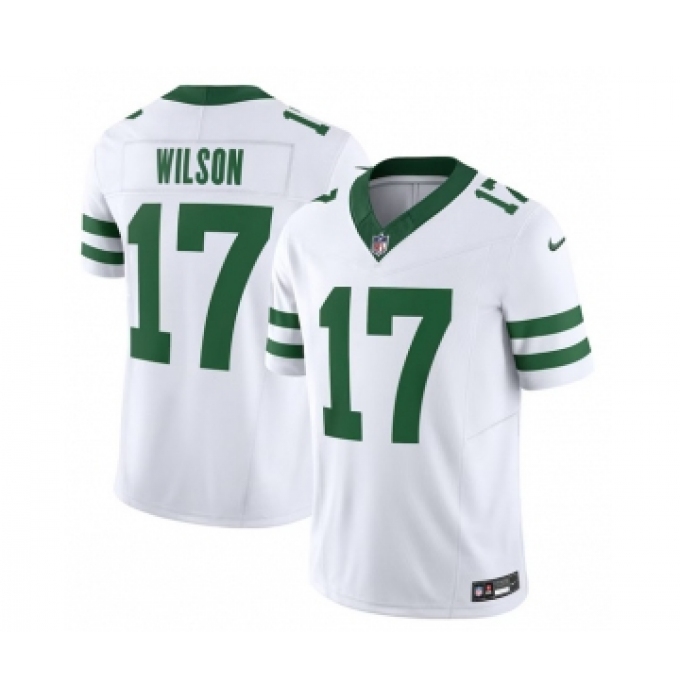 Men's Nike New York Jets #17 Garrett Wilson White 2023 F.U.S.E. Vapor Limited Throwback Stitched Football Jersey