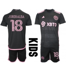 Youth Inter Miami CF #18 Jordialba Black Away Soccer Jersey