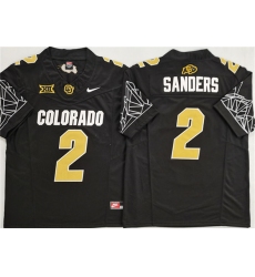 Men's Colorado Buffaloes #2 Shadeur Sanders Black With XII 2025 F.U.S.E. Stitched Football Jersey