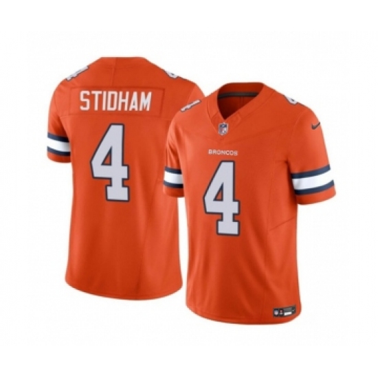 Men's Nike Denver Broncos #4 Jarrett Stidham Orange 2023 F.U.S.E. Vapor Untouchable Football Stitched Jersey Men's Nike Denver Broncos #4 Jarrett Stidham Orange 2023 F.U.S.E. Vapor Untouchable Football Stitched Jersey