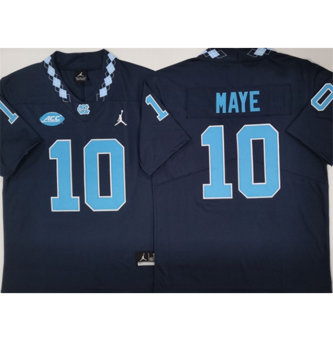 Men's North Carolina Tar Heels #10 Drake Maye Navy Limited College Stitched Jersey