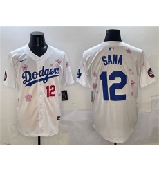 Men's Los Angeles Dodgers #12 Sana White 2025 Tokyo Series Limited Stitched Baseball Jersey
