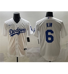 Men's Los Angeles Dodgers #6 Hyeseong Kim White Cool Base Stitched Baseball Jersey