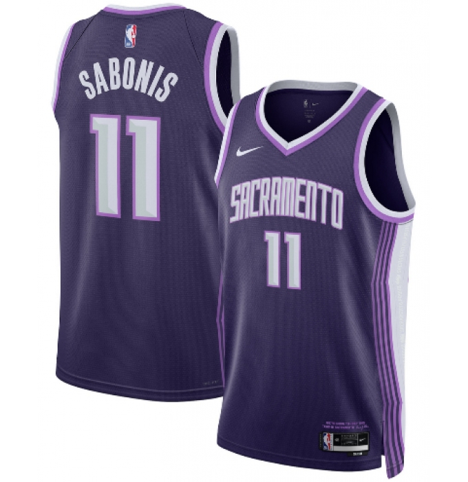 Men's Sacramento Kings #11 Domantas Sabonis Purple 2025-26 City Edition Swingman Stitched Jersey