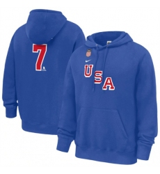 Men's US Hockey #7 Brady Tkachuk Royal 2026 Name & Number Hoodie