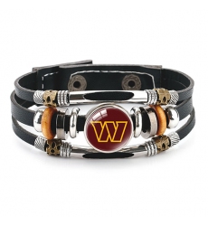 Commanders -NFL Pro football team jewel cowhide bracelet leather hand jewelry