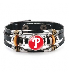 Philadelphian MLB Pro football team jewel cowhide bracelet leather hand jewelry