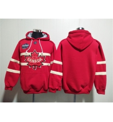 Men's Team Canada Blank Red Ageless Must-Have Lace-Up Pullover Hoodie