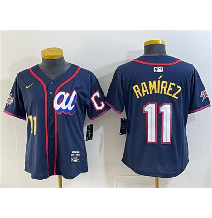 Youth American League #11 José Ramírez Navy 2025 All-Star Edition Limited Stitched Baseball Jersey