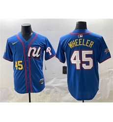 Men's National League #45 Zack Wheeler Blue 2025 All-Star Edition Limited Stitched Baseball Jersey