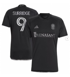 Mens Nashville SC Sam Surridge adidas Black 2023 Man In Black Kit Replica Player Jersey