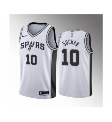 Men' San Antonio Spurs #10 Jeremy Sochan White Association Edition Stitched Jersey