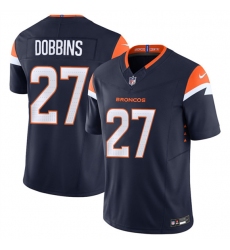 Men's Denver Broncos #27 J.K. Dobbins Navy F.U.S.E. Vapor Limited Football Stitched Jersey