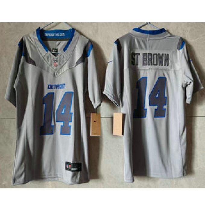 Women's Detroit Lions #14 Amon Ra St Brown Grey 2026 FUSE Rivalries Collection Limited Stitched Jersey