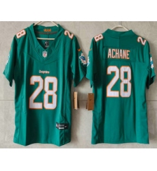 Women's Miami Dolphins #28 DeVon Achane Limited Green FUSE Vapor Jersey