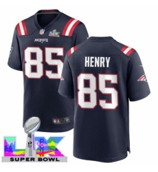 Men's New England Patriots #85 Hunter Henry Blue 2025 2026 Super Bowl LX F U S E Stitched Jersey