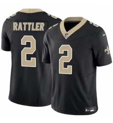 Men's New Orleans Saints #2 Spencer Rattler Black 2025 F.U.S.E Vapor Limited Football Stitched Jersey