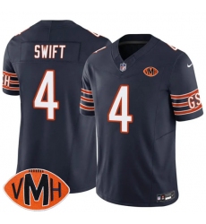 Men's Chicago Bears #4 D'Andre Swift Navy 2025 F.U.S.E. With Illinois and VMH Vapor Untouchable Limited Football Stitched Jersey