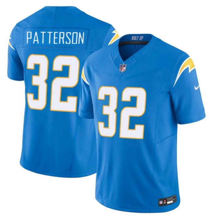 Men's Los Angeles Chargers #32 Jaret Patterson Blue 2025 F.U.S.E. Vapor Limited Football Stitched Jersey