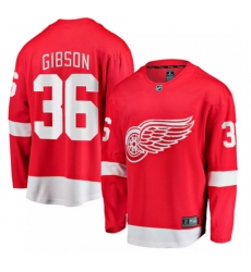 Men's Detroit Red Wings #36 John Gibson Red Home Stitched Hockey Jersey